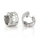 1.05Ct tw Wide Diamond Hoop Eearrings